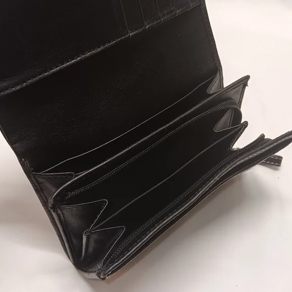 Coach Signature Jacquard Leather Envelope Buckle Bifold Wallet Zip - Picture 6 of 8